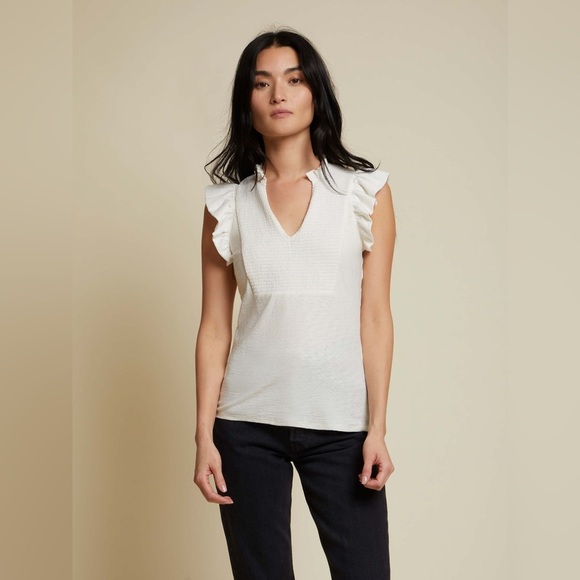 Nation LTD Women’s Habiba Ruffle Tank in Ivory Size XS - Picture 4 of 11